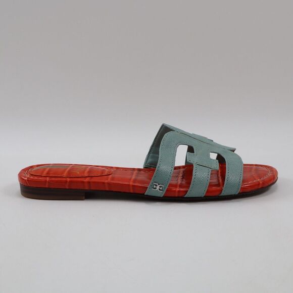 🔥NEW Sam Edelman Bay Classic Slide Sandal, Blue Lizard 8US/38.5EU MSRP$120🔥 - Picture 2 of 10